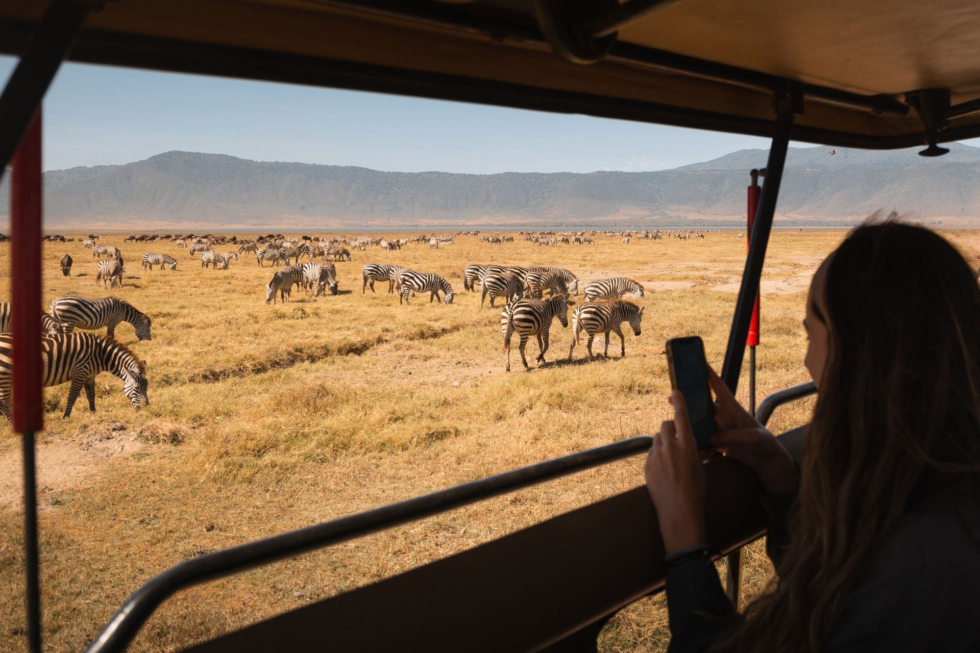 5Days4NightsNairobi-2 tourist-taking-pictures-of-zebras-in-ngorongoro